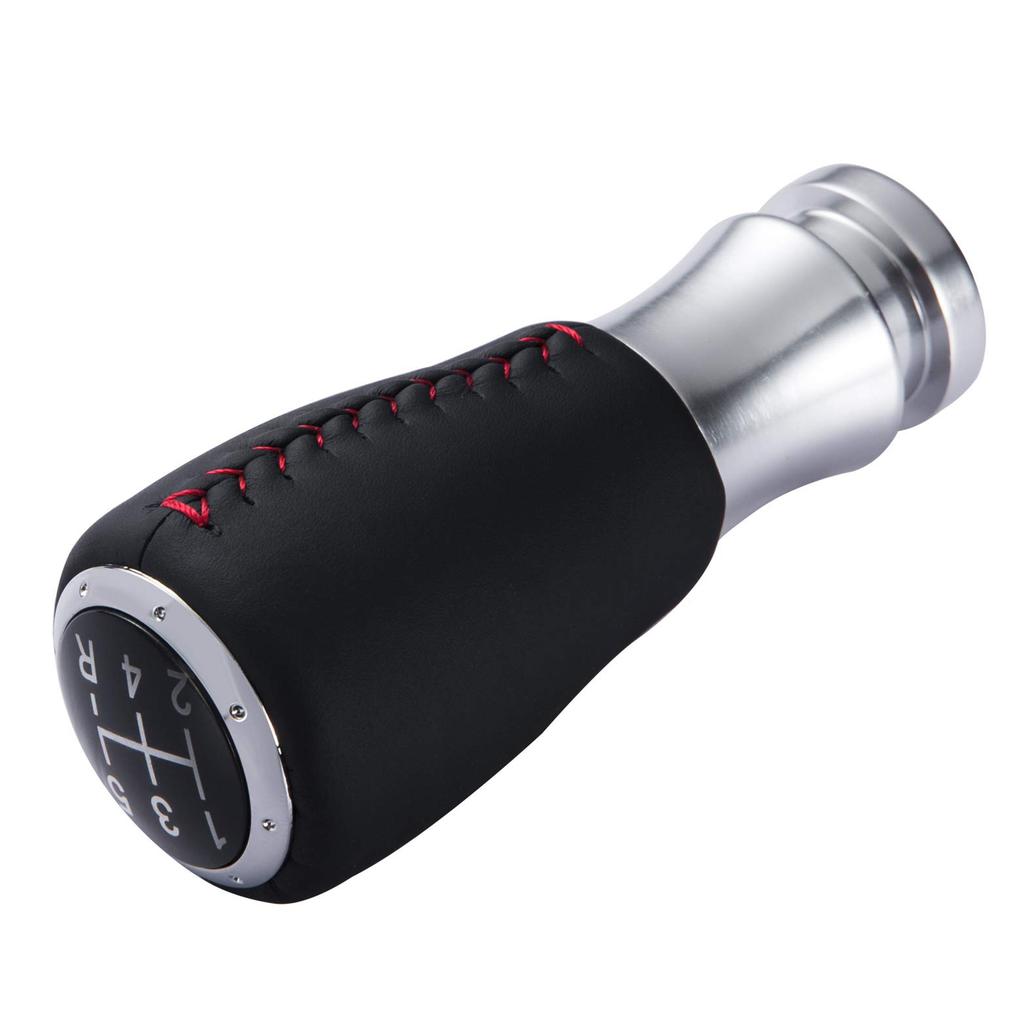 Arenbel 5 Speed PU Shifter Head Gear Shift Stick Shift Lever Knob Manual Car Universal Black Red