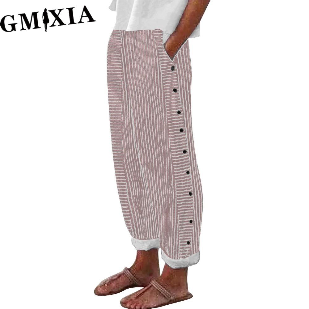 

GMXIA Жіночі Модні Повсякденні Однотонні Штани та Капрі з Принтом XXXXXL