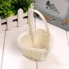 Mini Woven Flower Basket Plastic Rattan Woven Basket for Wedding Aesthetic Photography Props Decorative Container for Home Decor