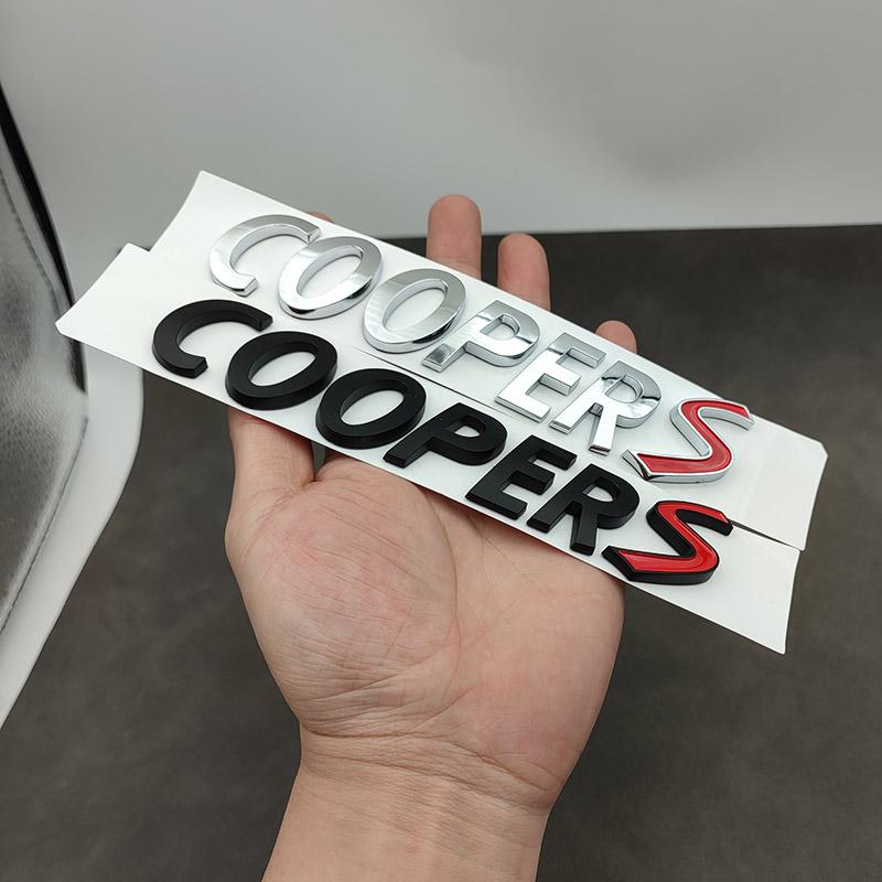 3d ABS Black Logo Cooper S Emblem Letters Car Trunk Badge For R55 R56 F56 R50 R52 F55 JCW R53 Cooper S Sticker Accessories
