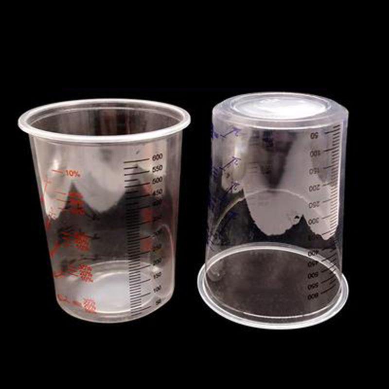10Pcs Plastic Paint Mixing Cups 600ml Mixing Pot Paint Mixing Calibrated Cup Set