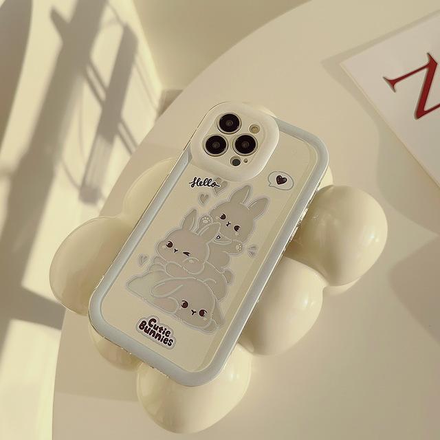 

Милый лазерный мультяшный кролик, прозрачный чехол для телефона для Iphone 14 13 12 11 Pro Max 14 Plus, противоударный мягкий чехол For iPhone 13