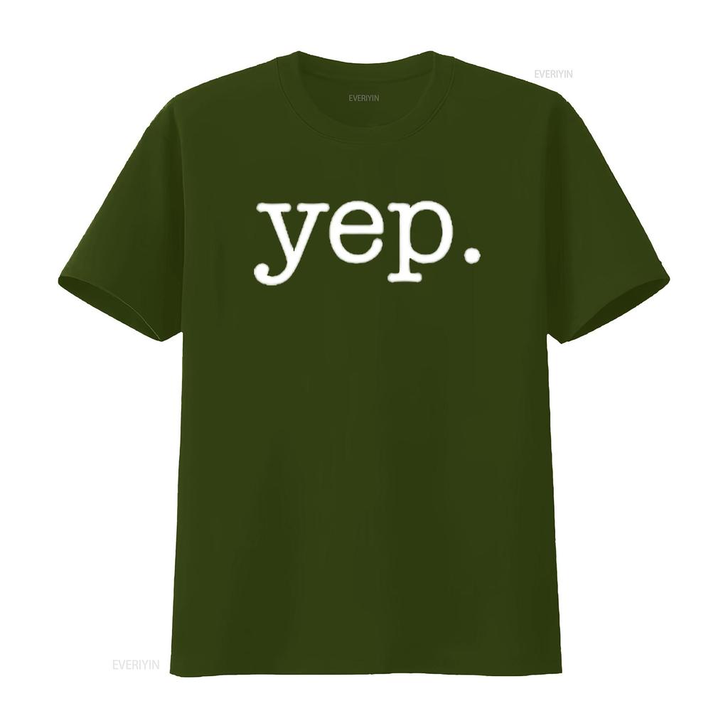 Yep T Shirt Funny Sarcastic Minimalist Design Kids Black vintage Washed homme Stylish graphic Casual Top For Everyday Wear Soft