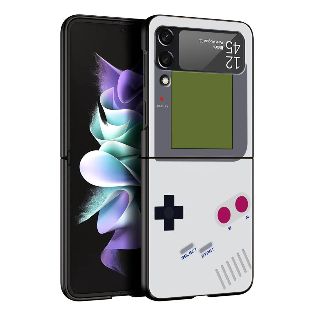Z Flip 4 Phone Case for Samsung Galaxy Z Flip 3 5G ZFlip3 Flip3 Zflip Flip4 Black Hard Cover Vintage Tape Camera Gameboy Shell