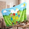 Mr. Men & Little Miss Personalized Flannel Blanket, Custom Printed Text Name, Warm Soft Blanket For Couch Bed