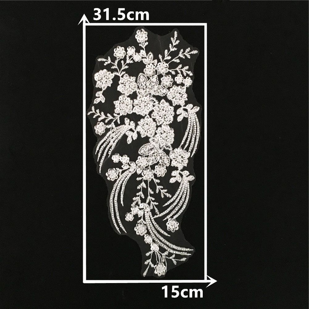Black And White I Polyester Embroidery Bead Embroidery Sewing Lace Collar Diy Decorative Clothing Single Flower Accessories Clothing Accessories