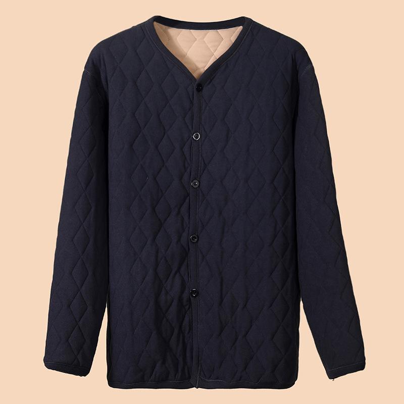 Set de lenjerie termică pentru bărbați: Bumbac super gros, cu trei straturi, cu căptușeală de catifea pentru protecție împotriva frigului de iarnă (600g)