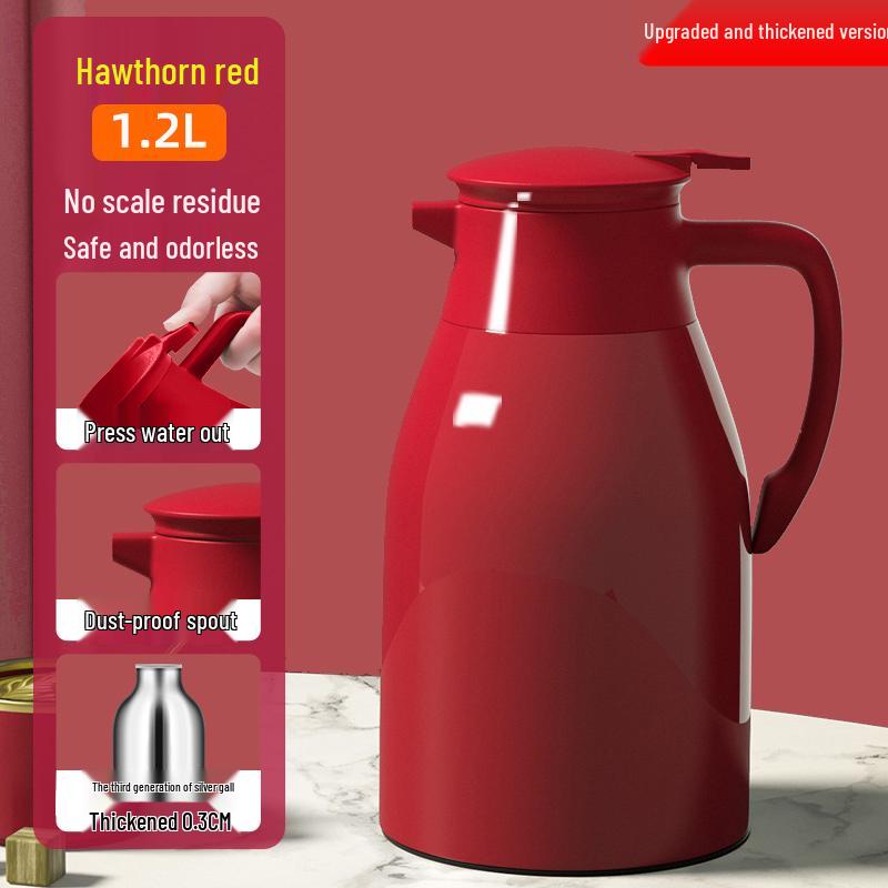 Large Capacity Thermos Flask with Glass Liner - Insulated Hot Water Bottle for Dorms
