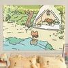 Ins Fresh Style Healing Cute Cartoon Wall Tapestry for Bedroom Unique Living Room Decor Wall Hanging Art Cloth