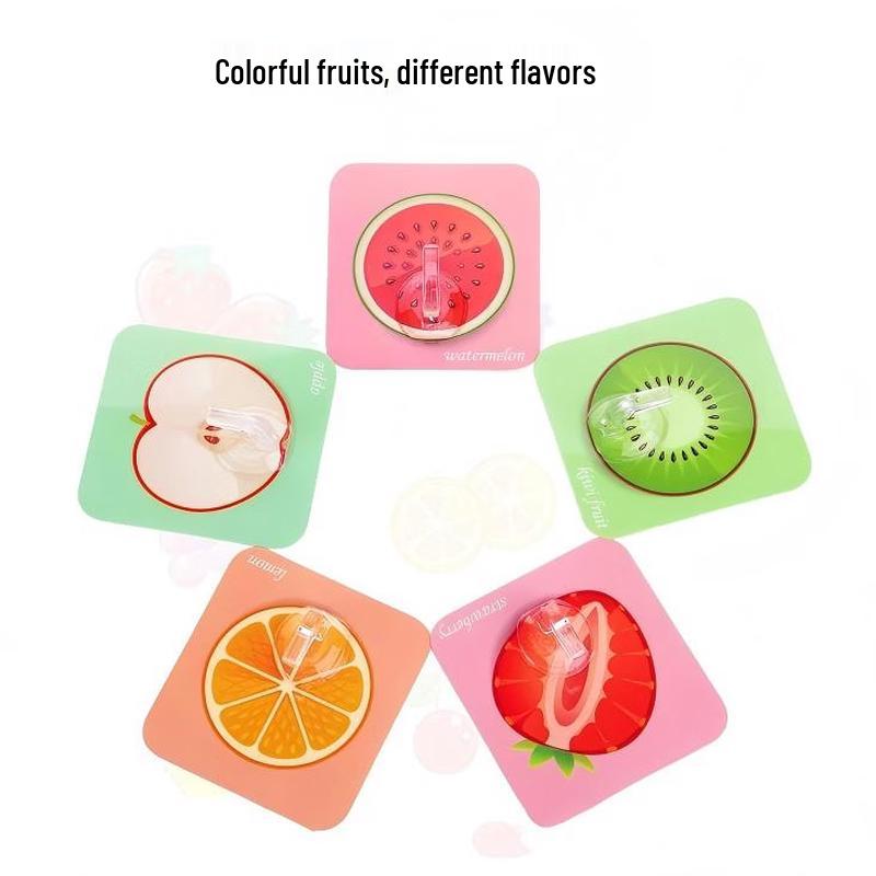 LISM Fruit Design Traceless Adhesive Hooks - 5 Pack