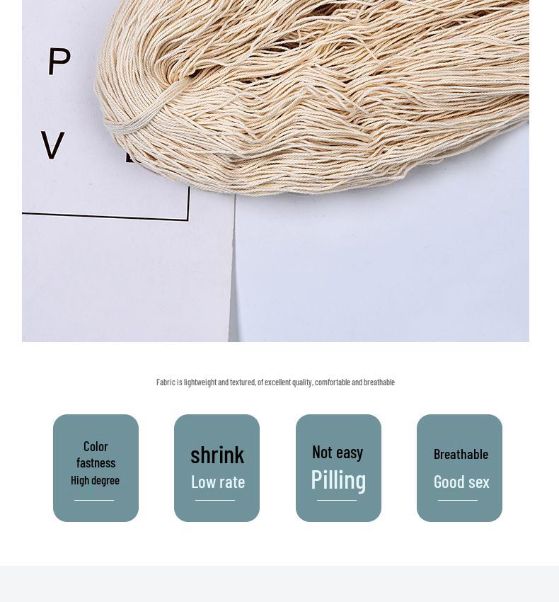 Beige Three-Strand Food-Grade Cotton Rope: Ideal for Wrapping Rice Dumplings, Curtain Ties, Decorative Crafts, and More.