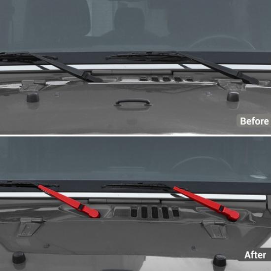 Vordere Windschutzscheibenwischerblatt-Zierabdeckung Rot für Jeep Wrangler JK 2007-17