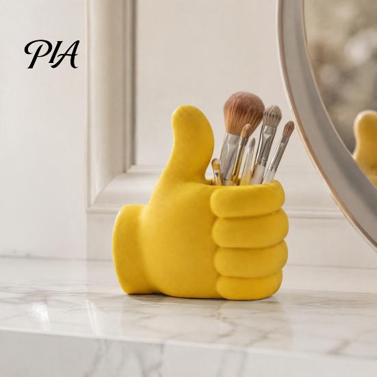 Desk Organizer for Stationery 3D Printed Thumbs?Up Pen Holder, Funny Gesture Shaped Organizer, Creative Thumb-Up Pencil Holder Cup, Cute Desktop