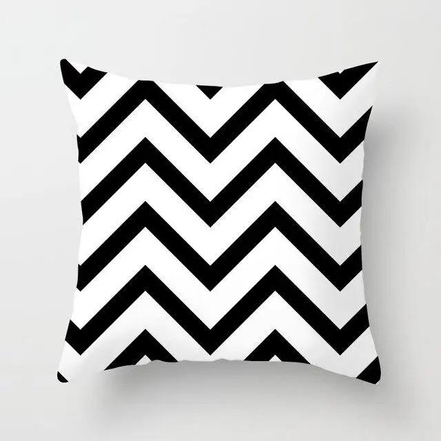 Car Home Living Room Simple Black And White Geometric Cushion Cover Modern Decorative Pillowcase Sofa  Pillow