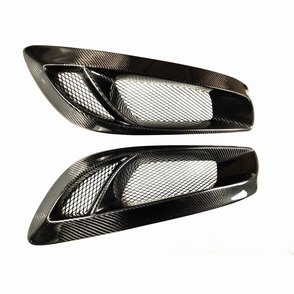 For Hyundai Genesis Coupe 2008-2012 Carbon Fiber Front Bumper Side Air Vent Intake Frame Grill Fog Light Lamp Cover Hood Grille