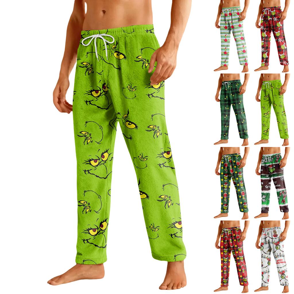 Men's Drawstring Pocket Flannel Casual Pants