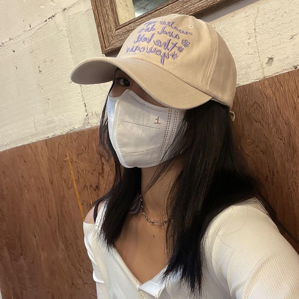 Letter Embroidered Baseball Cap Sun Protection Peaked Hat Vintage Sun Hat  Sports Outdoor