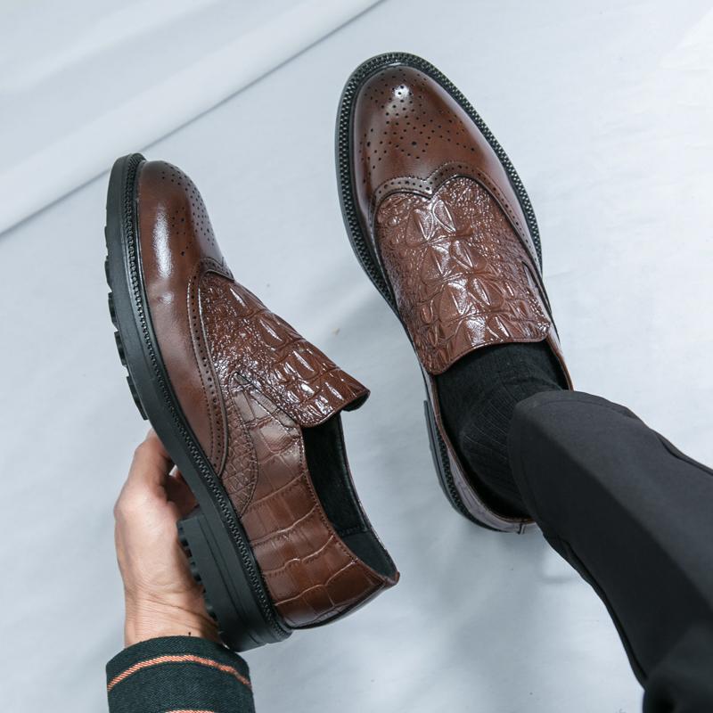 Fashion Spring Autumn Men Dress Shoes Fashion Leather Slip-on Men's Casual Shoes British Style Business Office Footwear Formal Shoes Man