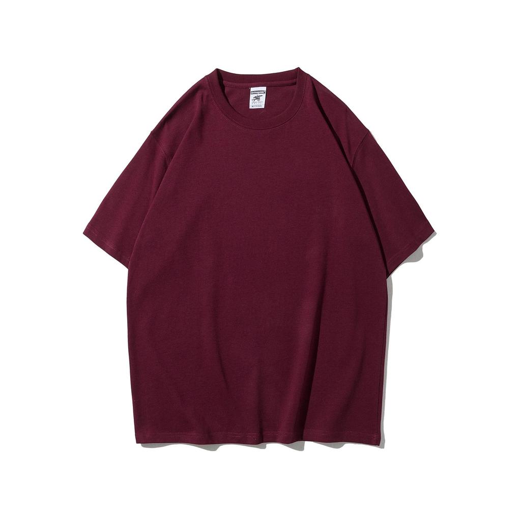 Herr sommar lös tung bomulls-t-shirt med tryckt design