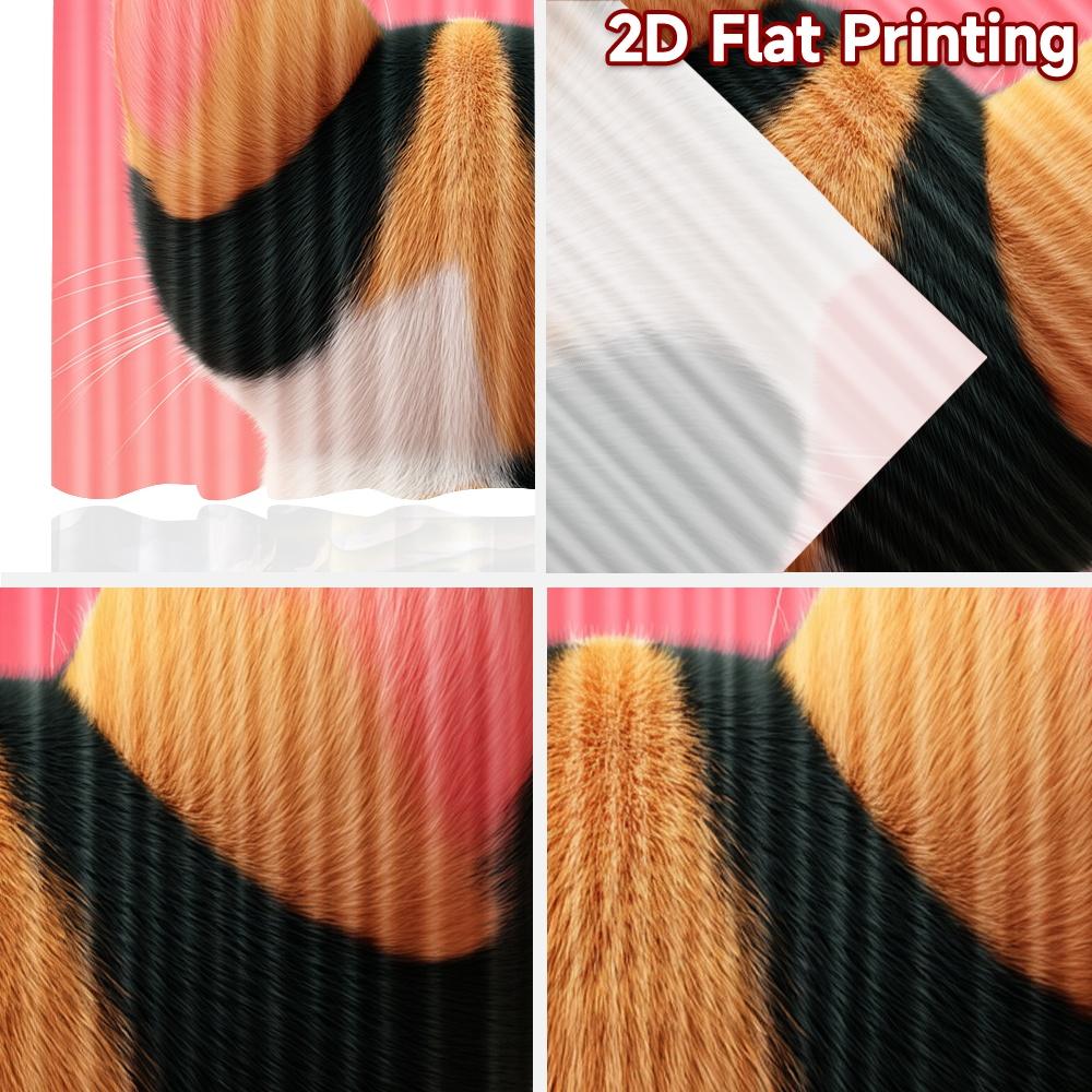 2D flat printing 2pcs Curtains Calico Cat Portrait Green Eyes Digital Printed Polyester Drapes Party Decorations for Door Wall