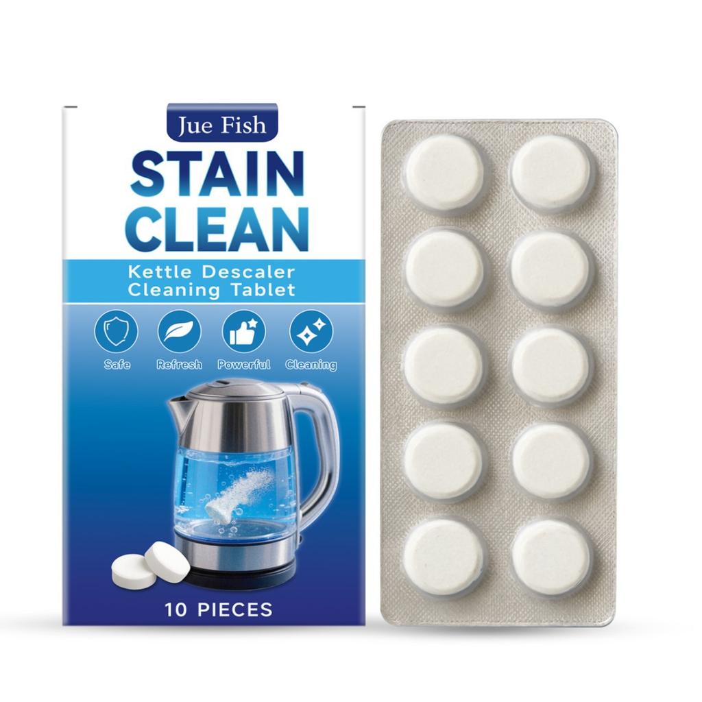 JUE FISH Kettle Descaler Tablets – Daily Home Limescale Cleaning Effervescent Tablets for Various Kettles, Quick & Convenient