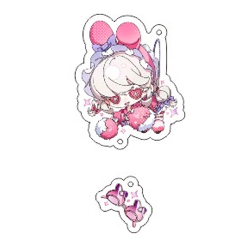 Layered Gravekeeper Cheerleader Acrylic Keychain - Personalized Game Pendant 55mm + 25mm