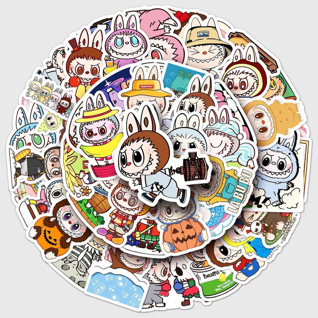 50 Cute Labubu Graffiti Stickers for Decor: Phone Cases, Notebooks, Journals