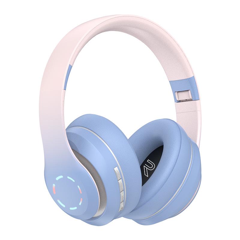 Gradient Wireless Bluetooth Over-Ear Headphones with Cotton, 3D Stereo Bass, Student-Friendly, Universal Compatibility.