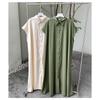 Skirt Short Sleeve Hemp Dress Women Loose Lapel Casual Shirt Dress