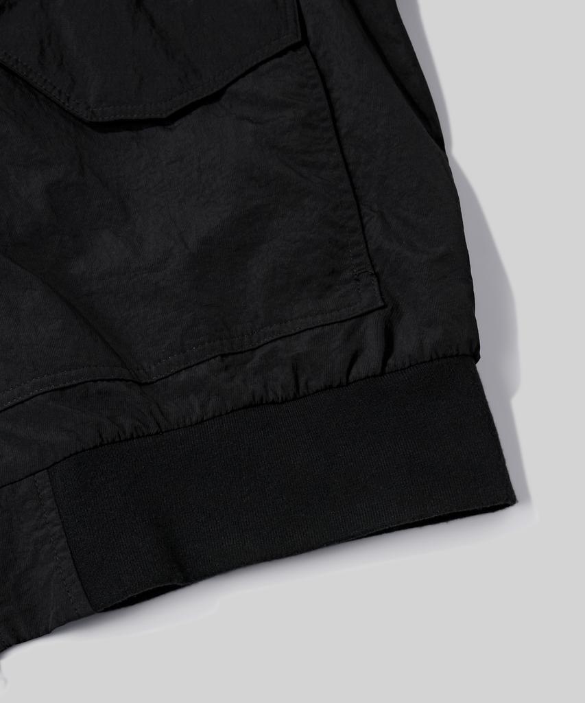Verdnt Shirred Nylon Crop Jacket [Black]