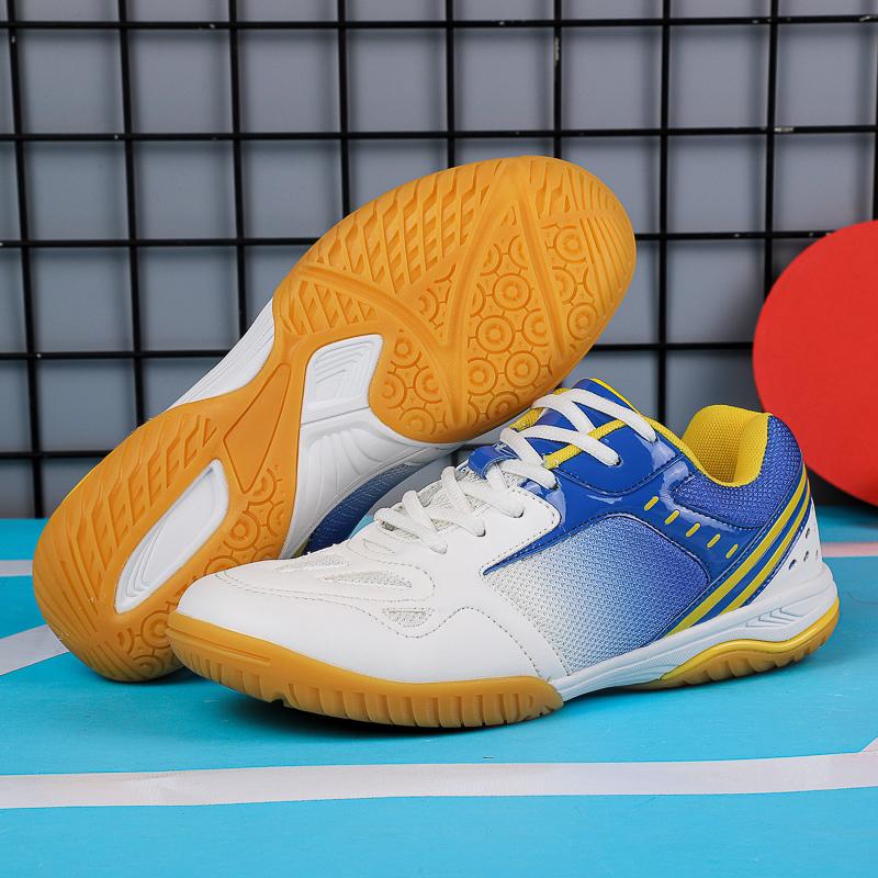 Zapatos Profesionales de Ping Pong para Hombres Mujeres Diseño Antideslizante Azul Negro Hombre Tenis de Mesa Práctica Gimnasio Zapatos Talla Grande