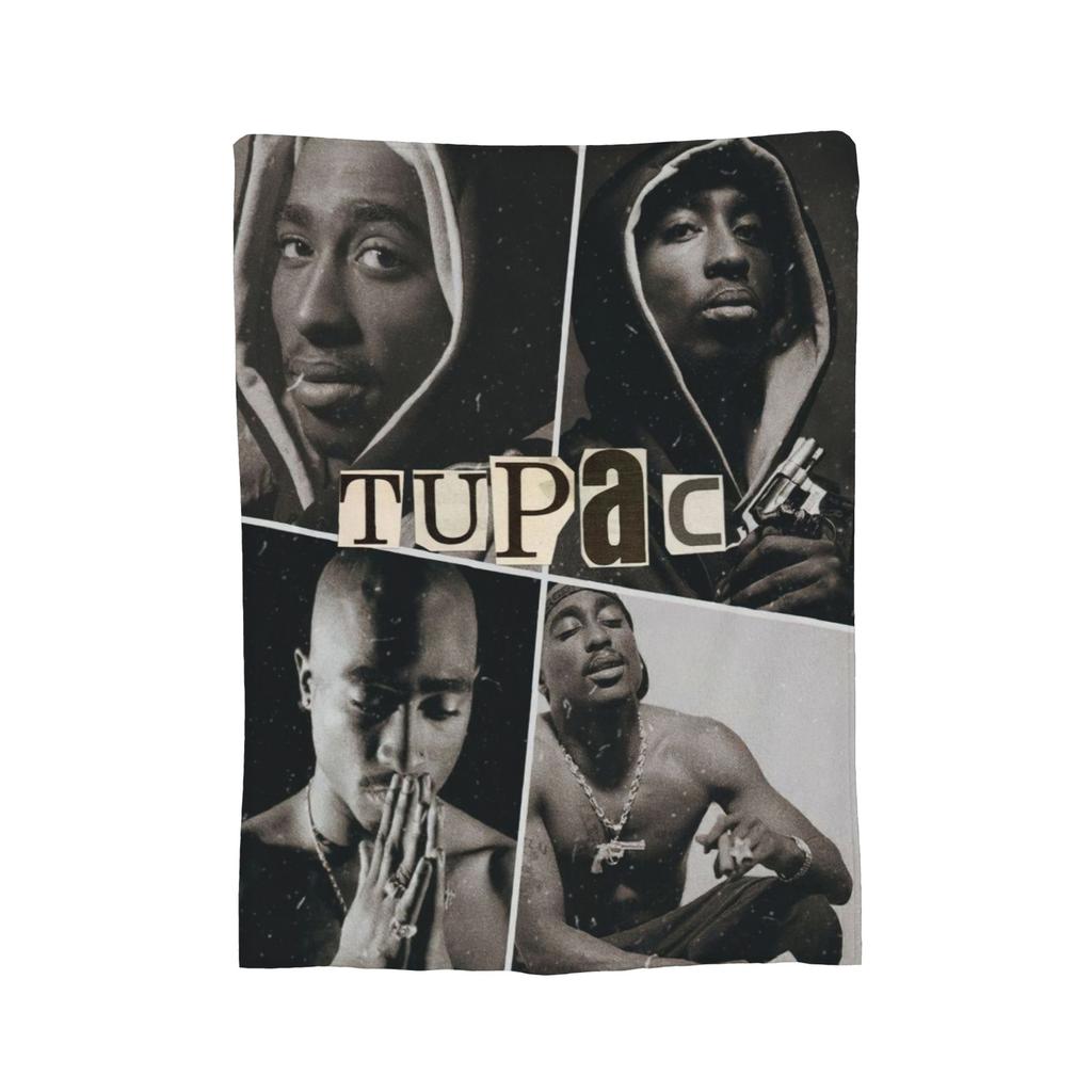 Rapper Tupac  Blanket Flannel 2pac Hip Hop Super Warm Throw Blanket for Outdoor Travel Bedroom Quilt