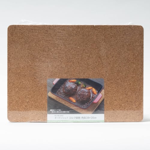 PEARL METAL Oven Chef Cork Trivet, Square, 28 X 20 Cm, HB-3452 Brown