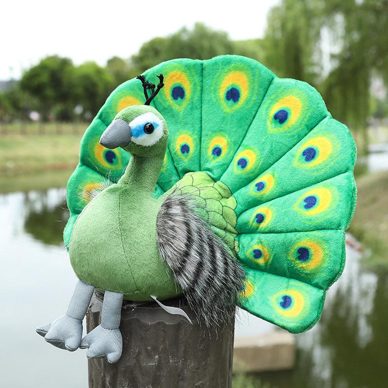 New Peacock Plush Toy Doll Simulated Bird Doll Zoo Souvenir Baby Comforts Sleep