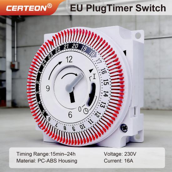 GT01 24 Hour Mechanical Timer Switch Socket 15 Minute to 24 Hour Programmable Mechanical Timer Outlet Home Appliance Use3