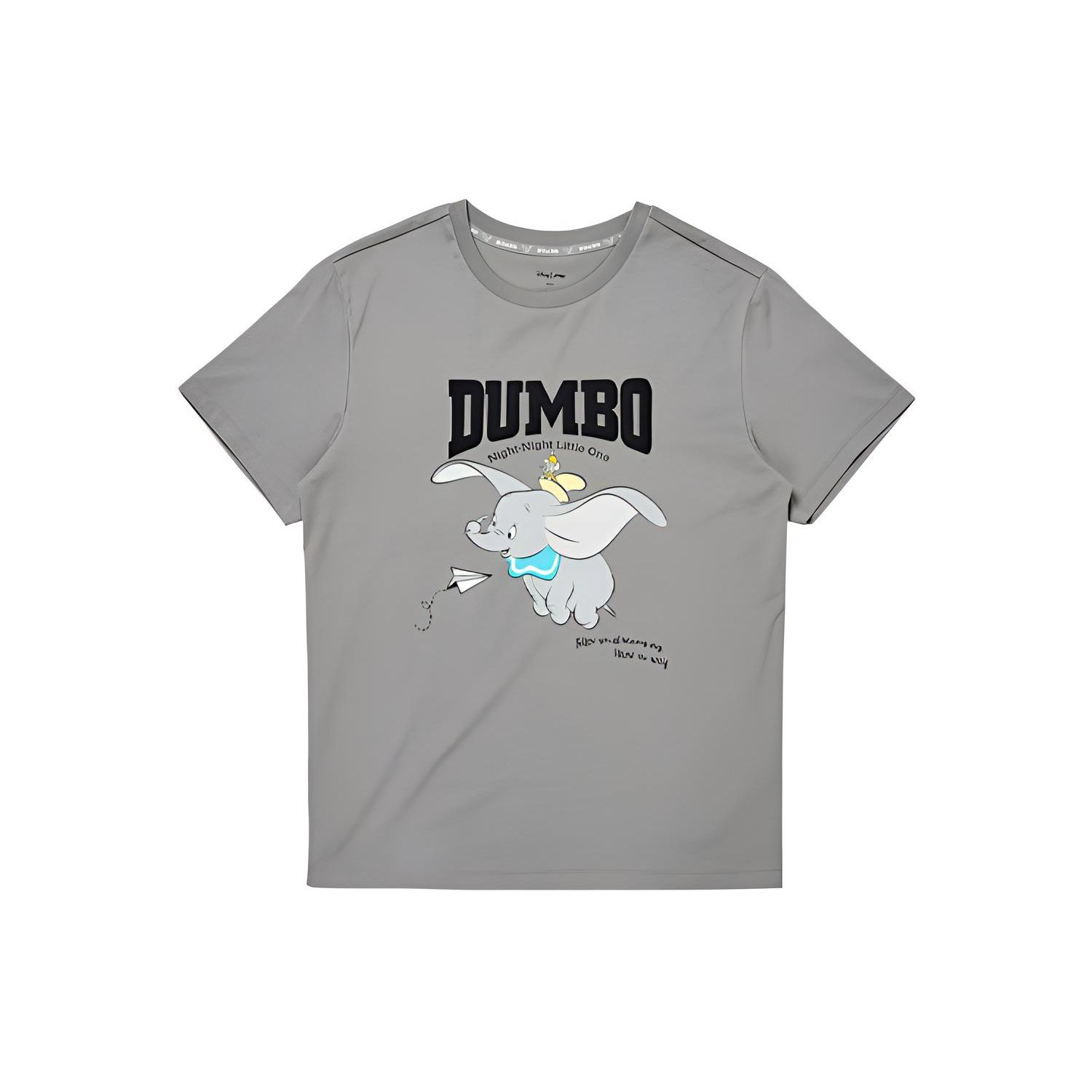 

Li Ning X Disney Collaboration Dumbo Series Cartoon Print Loose Sports Short Sleeve T Shirt Women Tops Frost-Gray AHSRA64-4 S