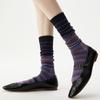 Damen Kniestrümpfe, Modische Gestreifte Strümpfe Cosplay Oberschenkelhohe Strümpfe Schlauchsocken Gestreifte Lange Stiefelsocken