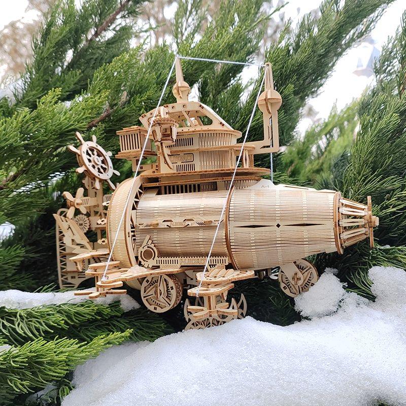 3D Wooden Puzzle Pirate Ship & Starship Model Kit - DIY Creative Assembly Toy for Kids, Gifts, Decor