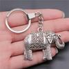 Elephant Horse Animal Duo Pendant Antique Bronze Metal Keychain with 30mm Ring for Students Hot Sale