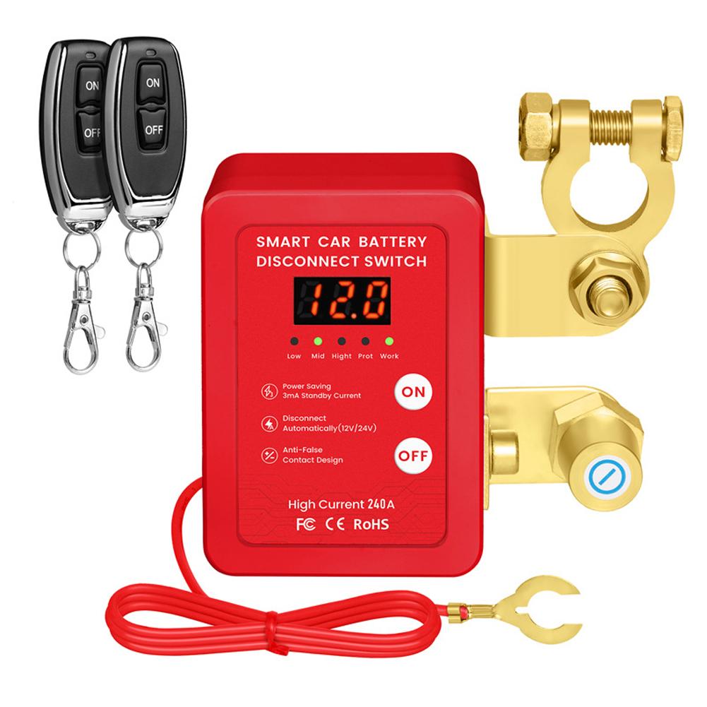 12V Remote Battery Disconnect Smart Voltage Car Battery Kill For Vehicle, RV, ATV, Truck, Boat (with LED)