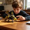 Articulated Bee Figurine 3D Printed Cyberpunk Figurine, Movable Joints Mechanical Hornet Ornament, Wasp with Fidget Toy, Stress Relief Insect