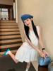 White sleeveless vest dress women's summer gentle wind temperament skirt small loose bud short skirt