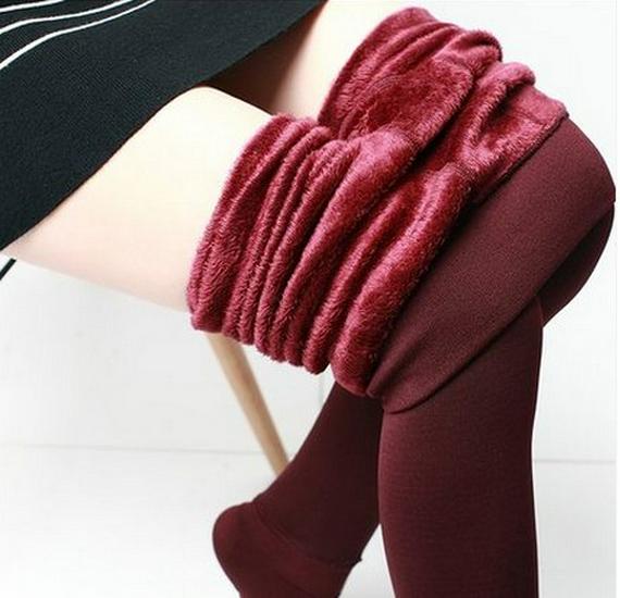 Extra Large Fleece-Lined Velvet Leggings - Step-On, One-Piece, Warm Autumn/Winter Wear