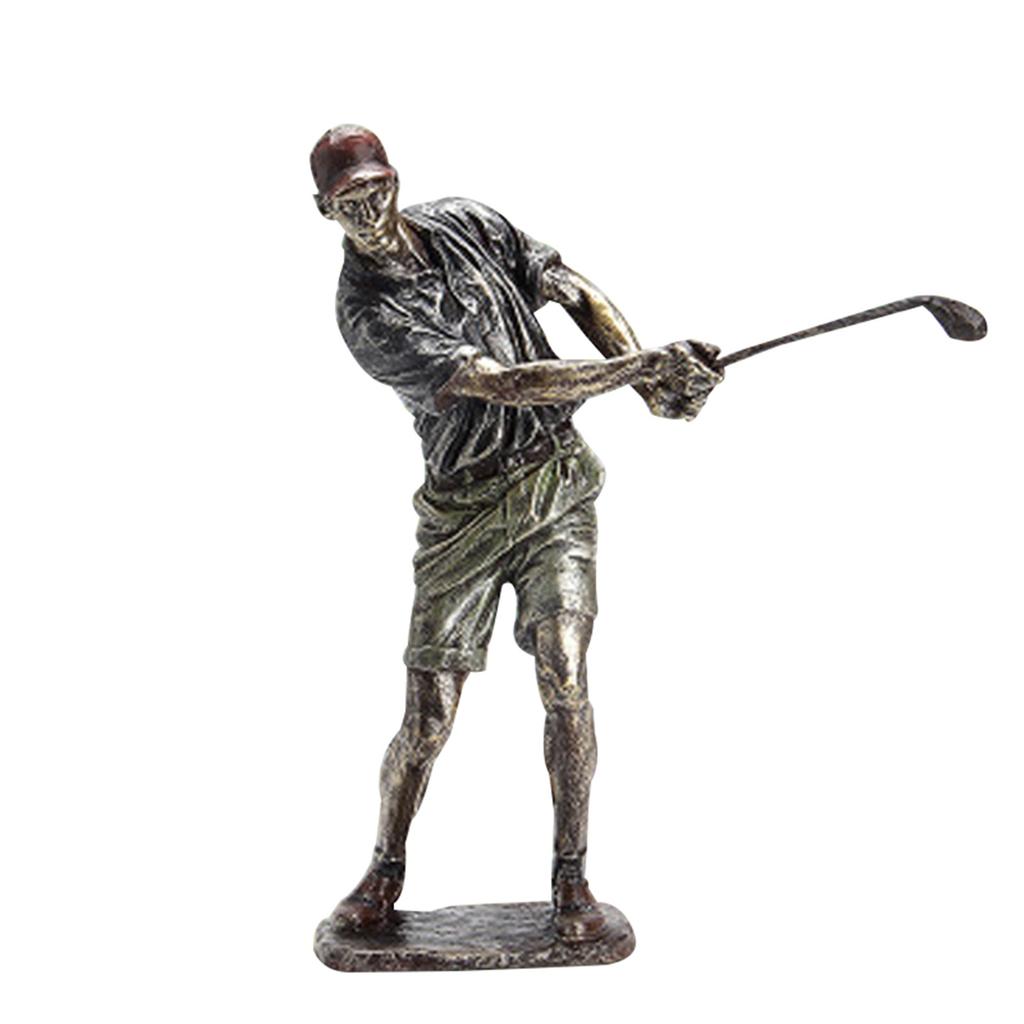 Golfer Figurine Statue Decor Vintage Golfer Sculpture Swinging A Golf Club Housewrming Gift Choice For Your Family Or Friends