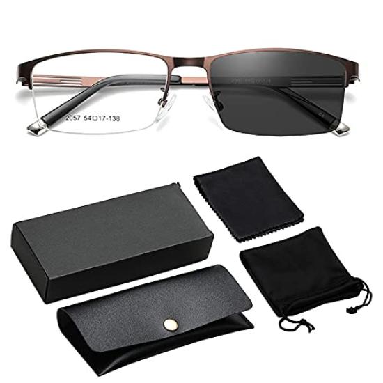 

Blue light UV sunglasses for men and nylon [nullie] blocking, discoloration, blocking, photochromic, non-prescription glasses, women, (brown)