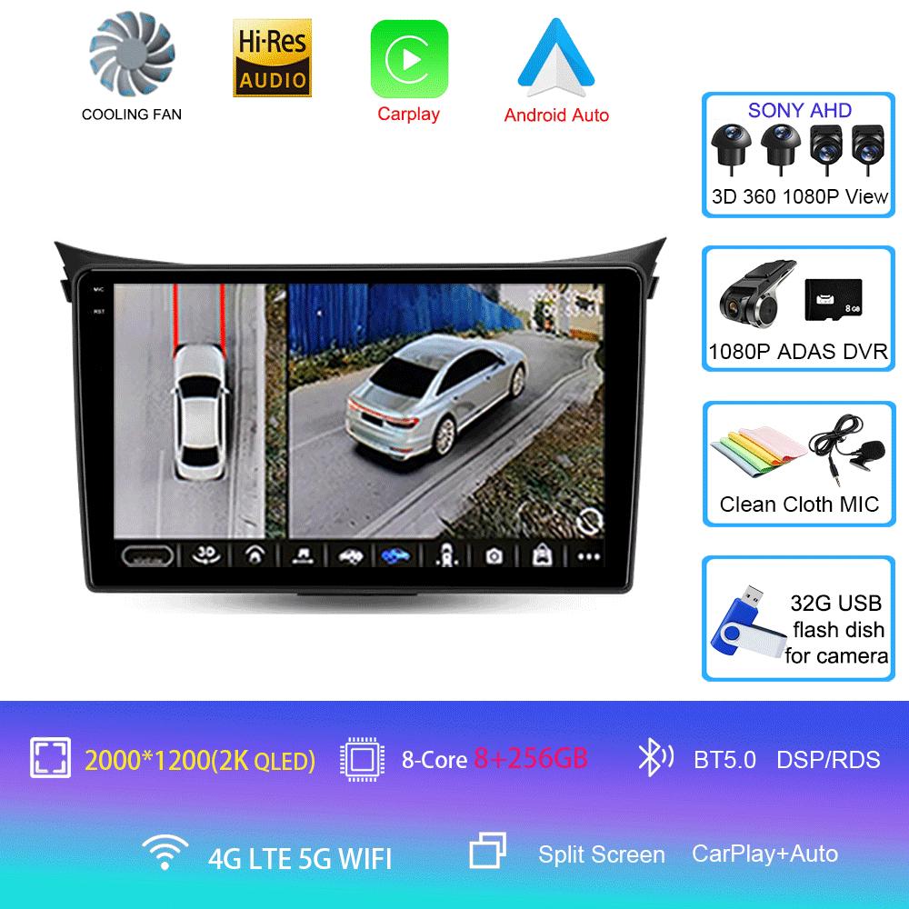 Car Radio Android 14 Multimedia Player for Hyundai I30 Elantra 2012 2013 2014 2015 2016 Carplay Auto GPS Navigation Stereo