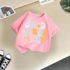 Children T-shirt Cute Cat Printed Kids 100% Cotton Clothes Tops 2-13Y Loose-fit Casual  O-Neck Short-sleeve T-shirt