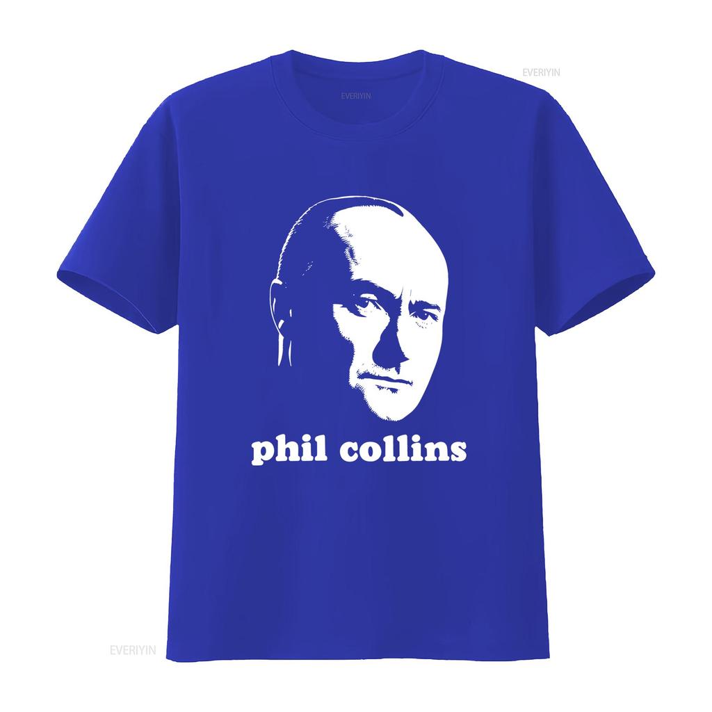 PHIL COLLINS T-shirt con Artwork vintage Lavata Comoda Alla Moda Leggermente Scollata Per L'Uso Quotidiano abbigliamento firmato moda grafica