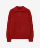 BLOND9 Hachi T-Collar Knit_Red Orange