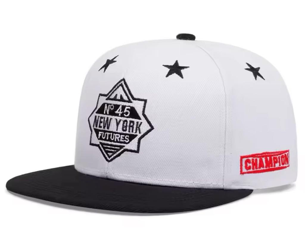 [sproutsy] New York Futures Snapback Cap, No. 45 Design, Black/White, Men's N°45 NEW YORK (JP, Number Size, 58.0 Cm, White)